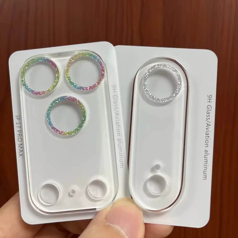 Für iPhone 17 Pro Max 3D Kamera Objektiv Displayschutzfolien Für iPhone 17 17 Air 17 pro max 17 Pro Max Glitter Zurück Schutz Film Abdeckung