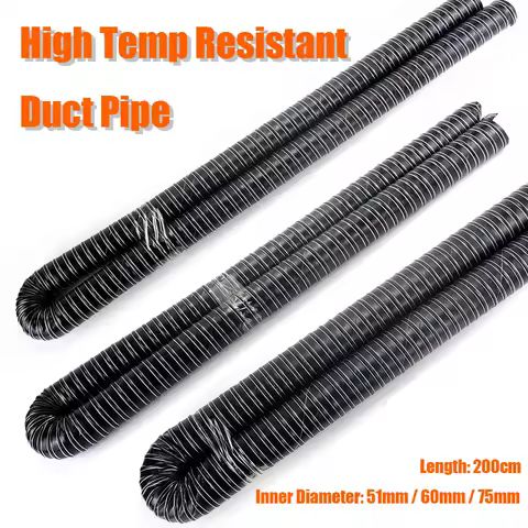 200CM 51mm 60mm 76mm ID Duct Pipe Diesel Heater Tube Hose Engine Intake Braking High Temp Resistant For Car Camper Truck Caravan