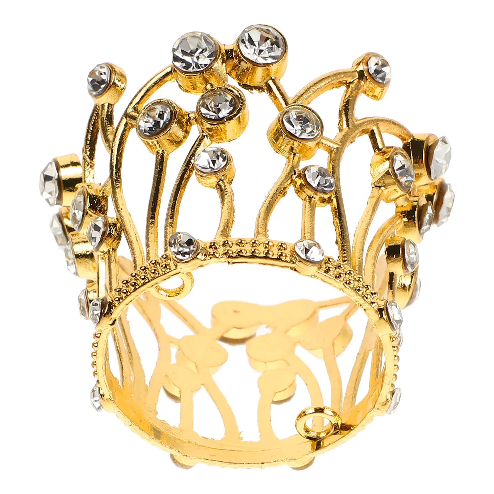

Handcrafted Alloy Mini Crown Cake Topper Gold Silver Rhinestone Tiara for Princess Birthday Celebration Wedding Photo Shoot
