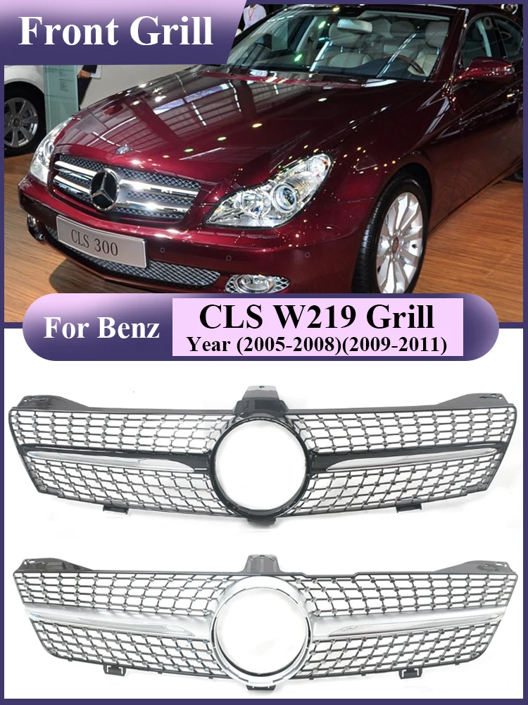 Front Radiator Grille For Mercedes-Benz CLS W219 2005-2011 Racing Grill Accessories Exterior Parts CLS350 CLS500 CLS550 SLS600