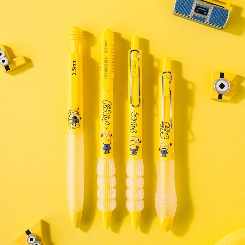 

Minions movie animation cartoon cute unisex pen kawaii student stationery office supplies retractable pen set wholesale