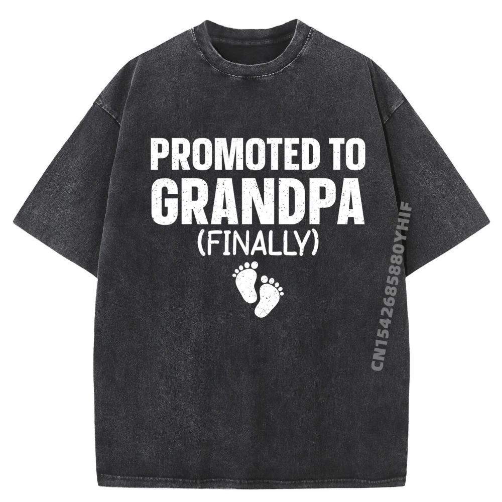 

Promoted To Grandpa Art For Men Grandfather To Be Grandpa Mens Clothing 2025 Oversized T Shirt Men Street Washed Tops