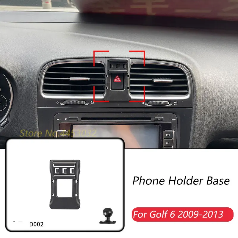 Car Phone Holder Base Special Mounts For Volkswagen Golf 6 2009-2013 Fixed Air Outlet Bracket Base Accessories With Ball 17mm