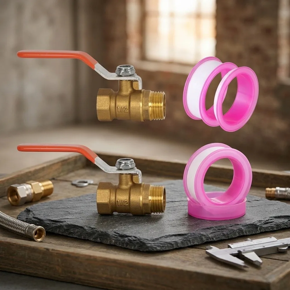 Brass Ball Valve Set 2PCS G1/2 inch G3/4 inch for Water Flow Management in Residential Commercial and Outdoor Use