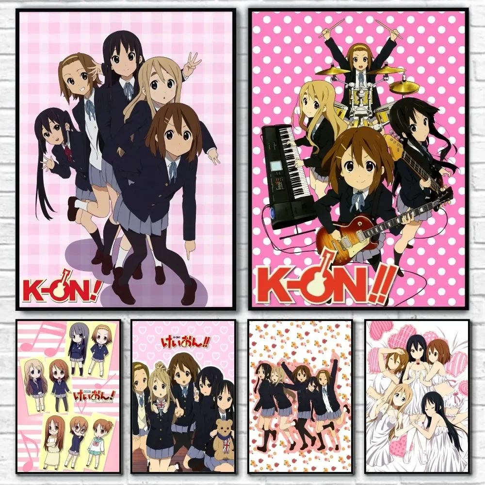 K-K-OnS Rosa Anime-Cartoon-Poster, klebriger Wandkunstdruck, wasserdicht, für Zuhause, Wohnzimmer, Schlafzimmer, Bar, Flur, ästhetisches Dekor