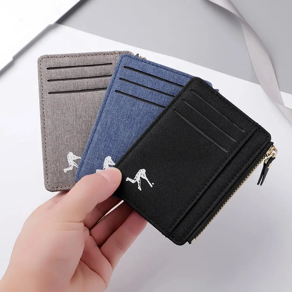 Mini Zipper Card Bag Thin ID Bank Wallet Travel Minimalist Thin Front Pocket Wallet For Credit Card Holders