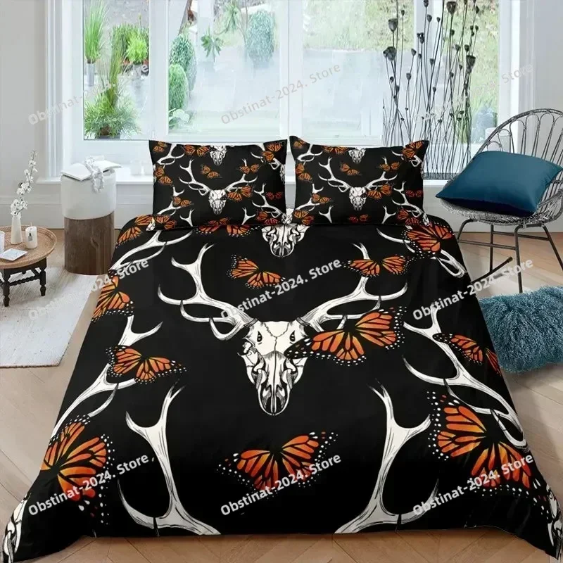 3D Printed Gothic Skull Bedding Set Duvet Cover Bedroom Comforter Covers Single Twin King ​Size Quilt Cover Home Textile