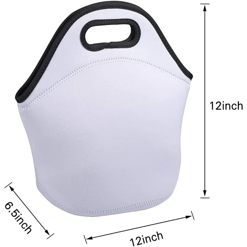 AD30-Sublimation Blank Lunch Bag Reusable Insulated Thermal Lunch Box Carry Case Handbags Tote with Zipper