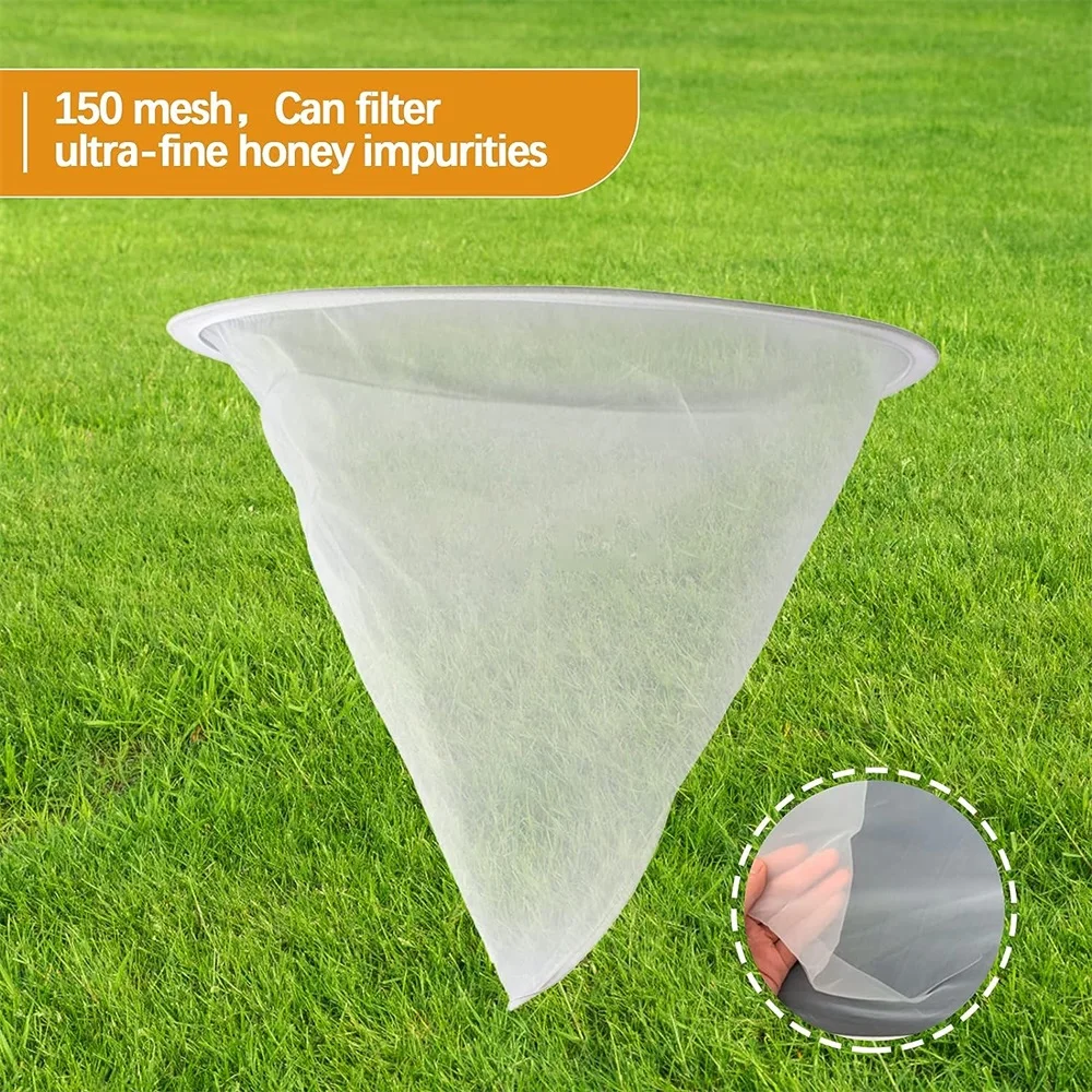 Bee Honey Filter Precision Screener Strainer Funnel-shaped Nylon Impurities Filtration Net Beekeeping Special Tools