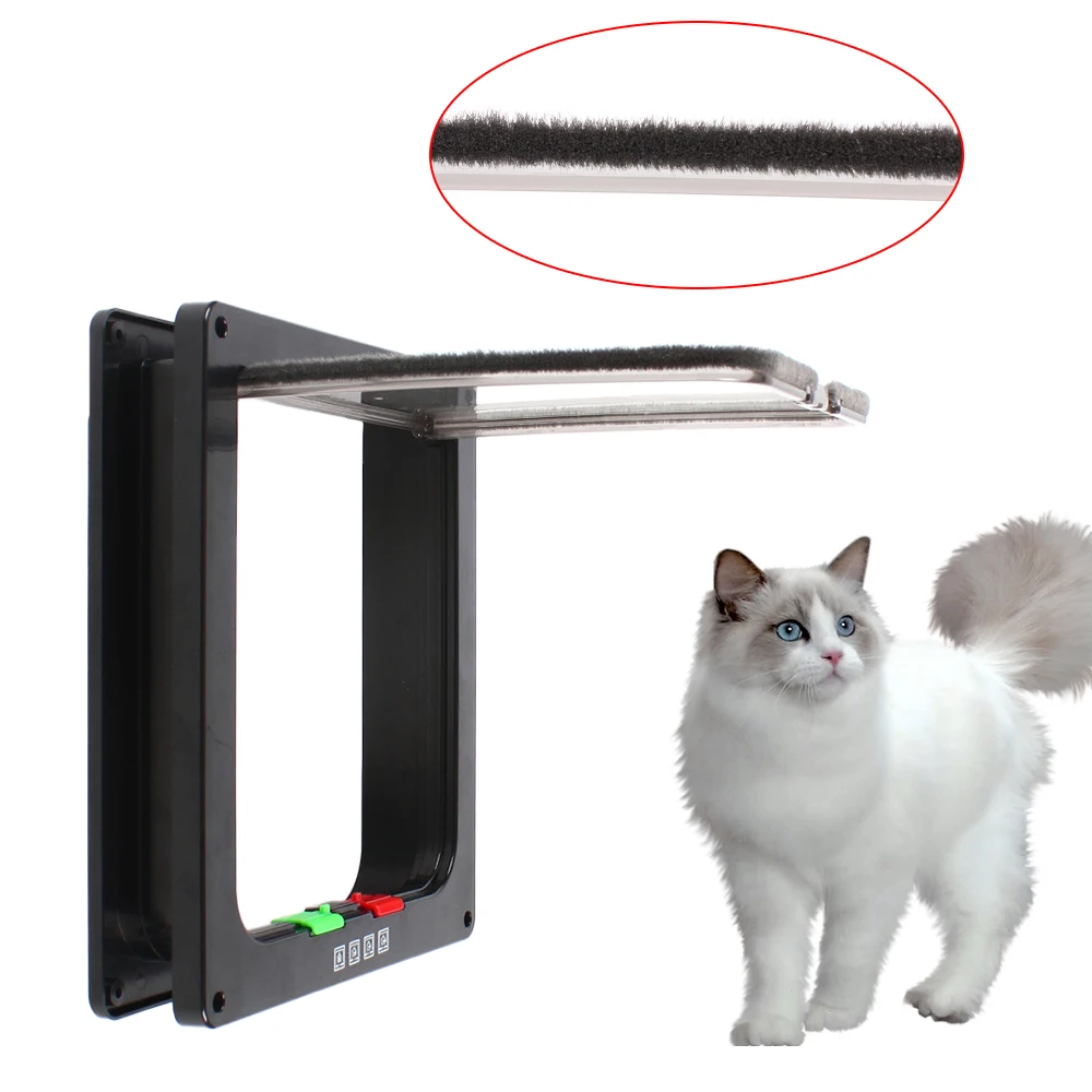 Plastic Pet Dogs Door+Lock Door Large Cat Flap Small/Large Two-Way Free Access To