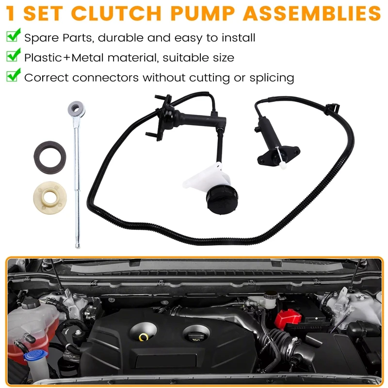 52107791AA Clutch Master+Slave Cylinder Assembly Clutch Hydraulic Line For Dodge Ram 1500 2500 3500 5.9L 00-03-N25R