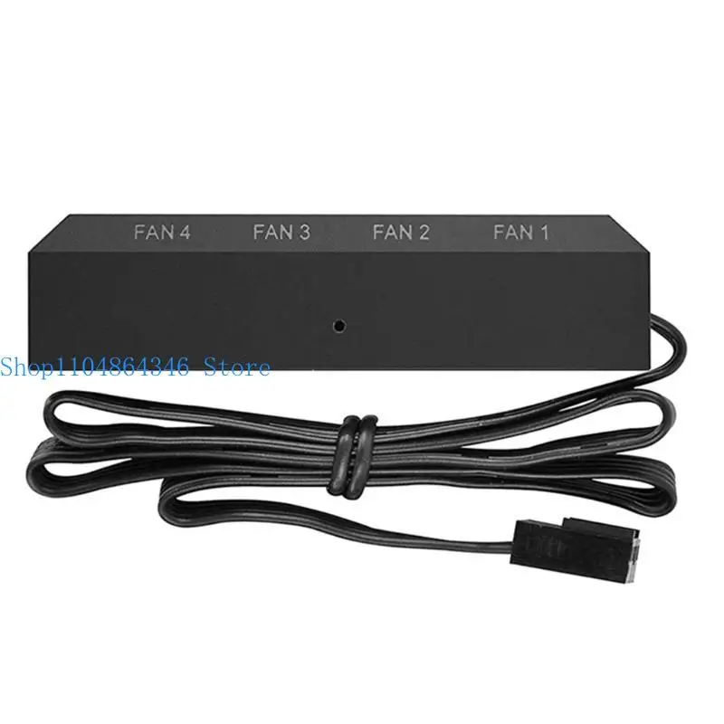 5asd H-04 1 to 4 Cooling Fan Hub Splitter for w/ Cable For 12V 3pin/4pin PWM for Case Fan 4 Ports Fan HUB Support Cable Manag