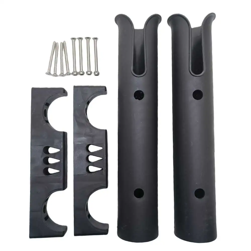 Marine Boat Fishing Rod Holder 2-Tube 3-Tube Flush Mount Clamp-On Railing Rod Rack for Kayak Pontoon Yacht Fishing Pole Holder