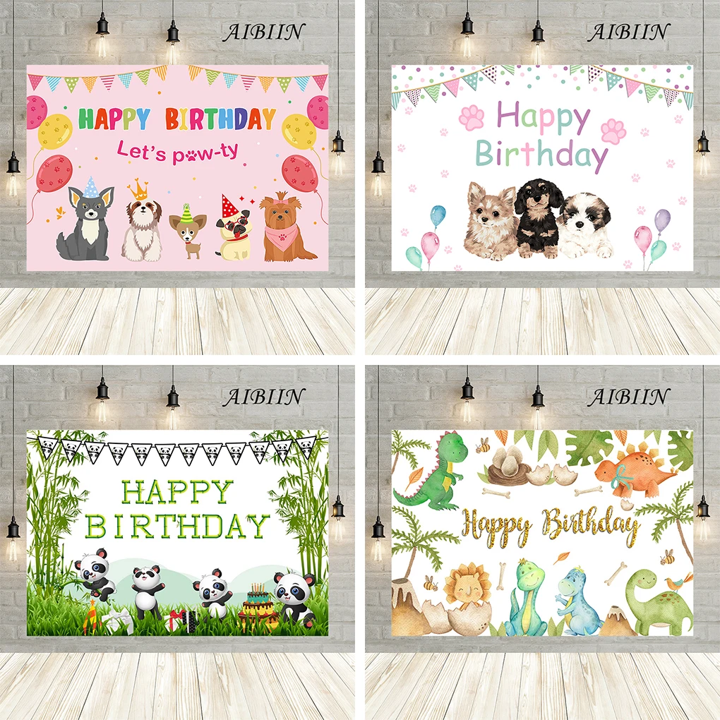 

AIBIIN Happy Birthday Backdrop Customizable Cute Animals Backdrop Celebrate Birthday Party Photography Background decoration