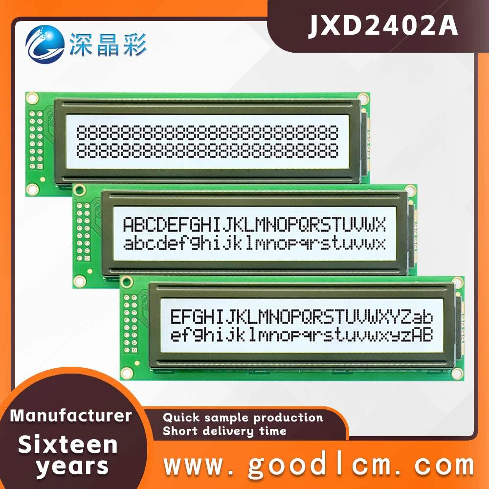 

Good quality 24*2 dot matrix display JXD2402A FSTN White Positive Character LCM display module With high brightness backlight