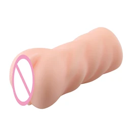 Masturbatori maschili morbidi giocattoli realistici del sesso della Vagina per gli uomini bambola di pompino Silicone tasca artificiale figa masturbazione tazza Sex Shop