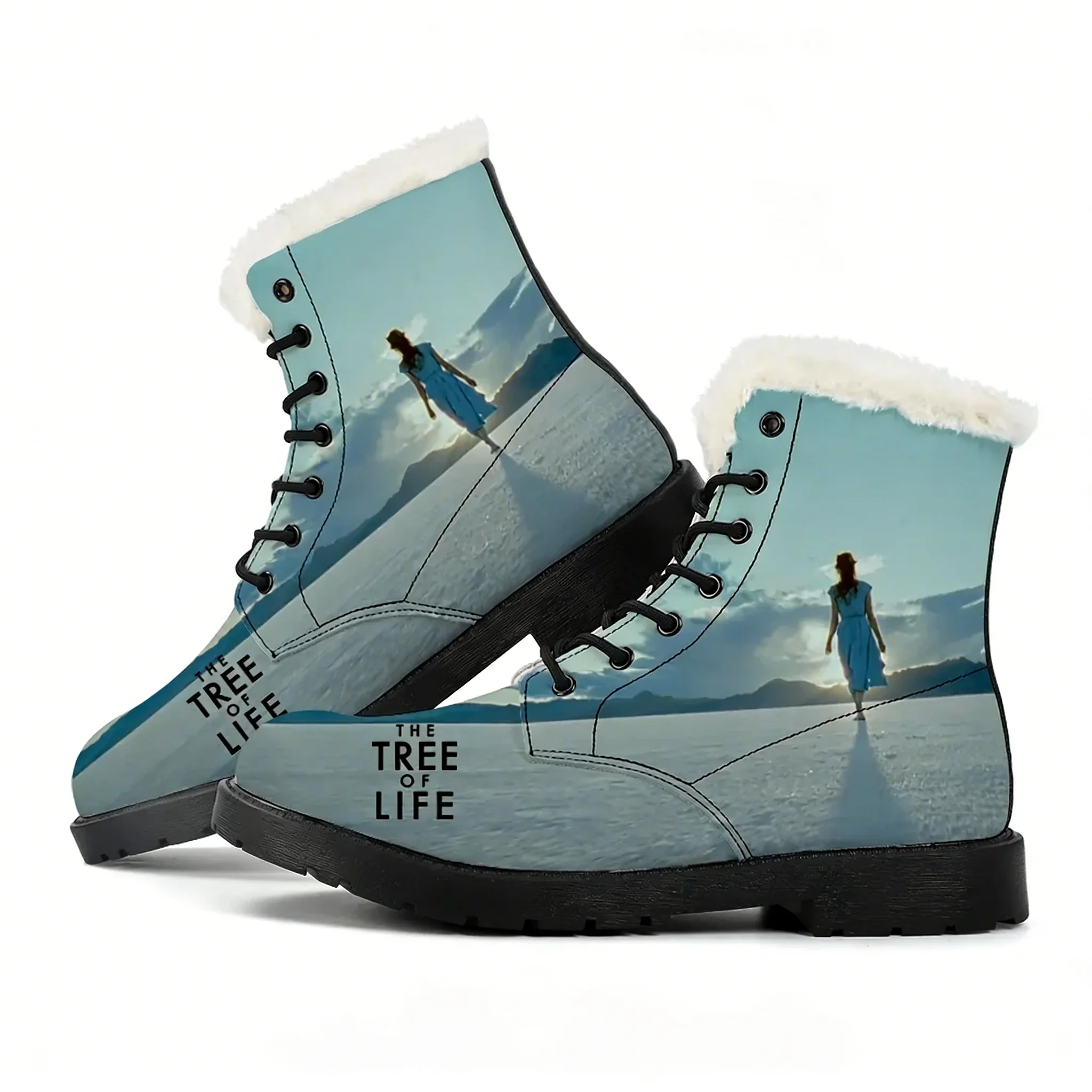 

The Tree of Life Plush Boot Men Women Teenager Casual Shoe Outdoor Warm Boot High Quality Personalized Pattern Customized Shoes