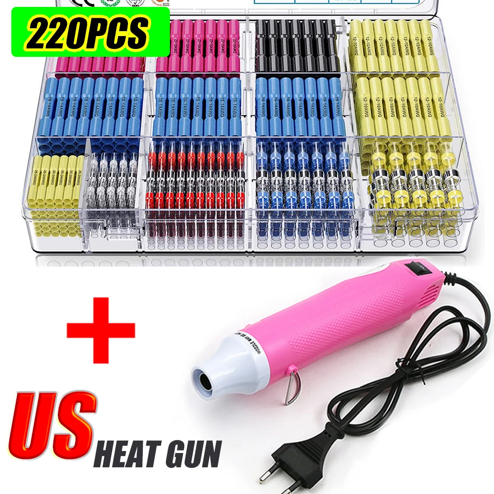 

800/400/200PCS Heat Shrink Connector,Solder Seal Wire Connectors and Heat Shrink Butt Crimp Connectors Electrical Wire Terminals