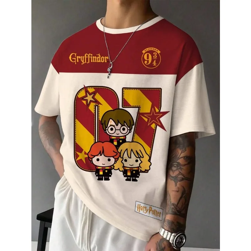 Camiseta con Personajes de Harry Potter para Mujer y Hombre, Camiseta de Verano con Estampado de Dibujos Animados, Estilo Vintage Harajuku, Talla 9 3/4