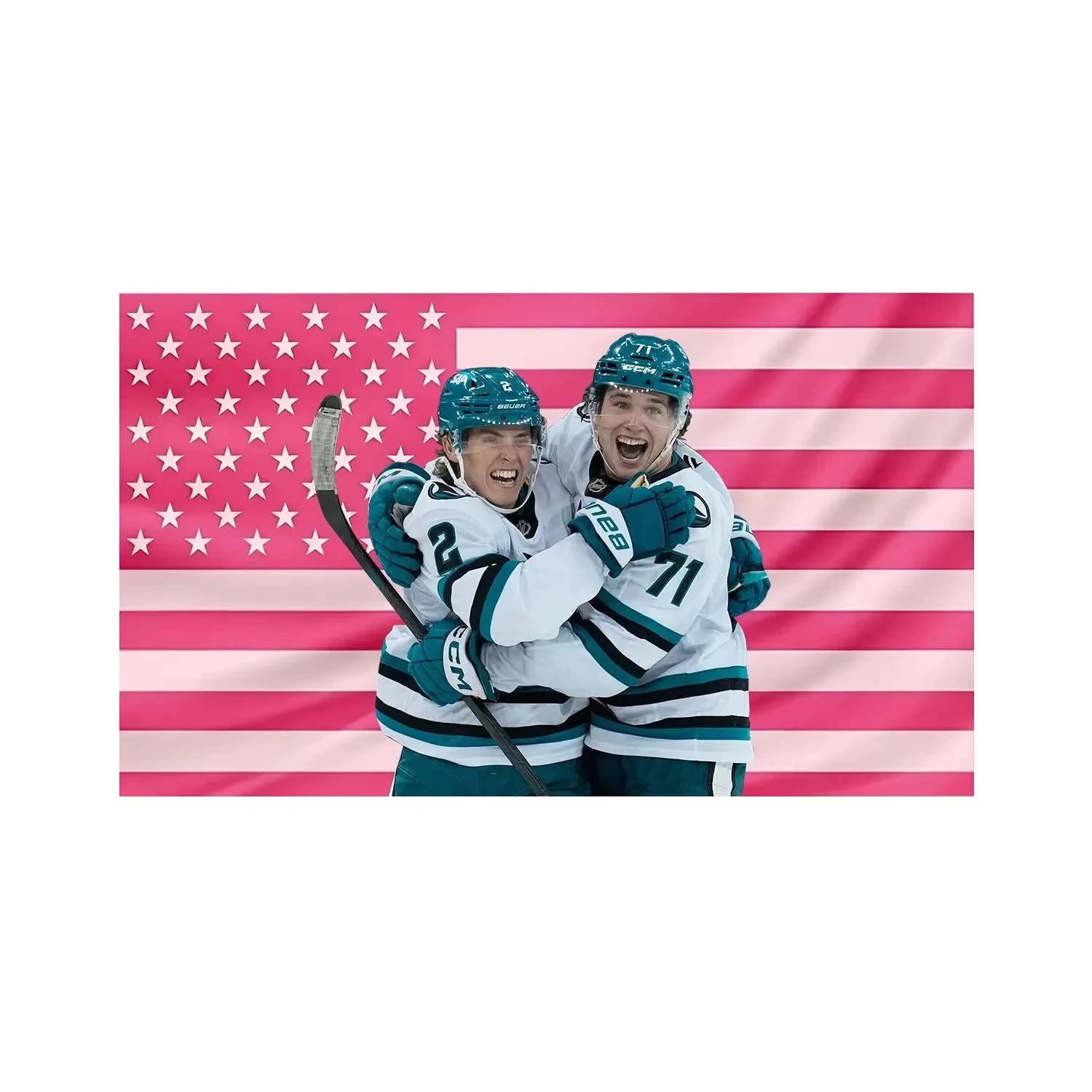 Ice Hockey Sport Wall Tapestry American Flag Style Poster Athletic Fan Decor Hanging Fabric Banner Bedroom Room Wall Art Gift