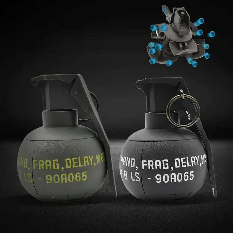 

1/3Pcs Grenade Model Airsoft Paintball Tactcial Toy with 1Bag Ammo Fun Impact Pull Ring Grenade Toys for Adults Outdoor Sports