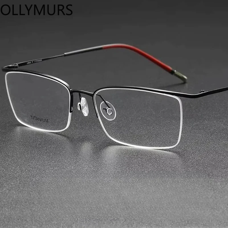 

Классическая квадратная оптическая оправа для очков OLLYMURS, высококачественная сверхлегкая титановая оправа для очков с IP-покрытием