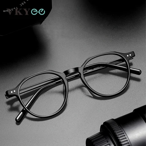 VICKY moda Simple clásico geométrico marco redondo diseño hombres mujeres Anti-gafas de luz azul prescripción personalizable 9601