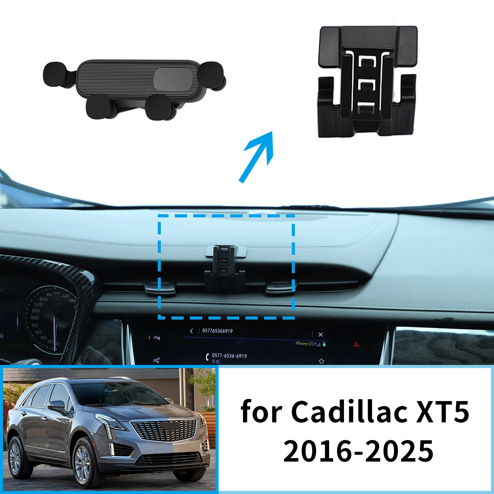 

Car Mobile Phone Holder for Cadillac XT5 XT6 2016~2025 GPS Bracket Navigation Stand Auto Accessories