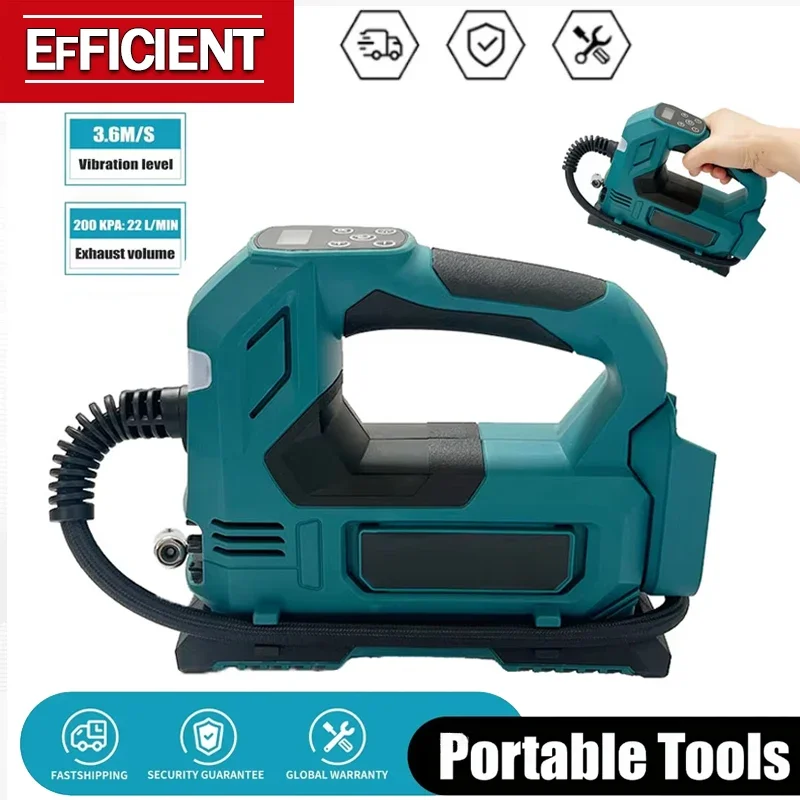 

Портативный беспроводной электрический насос для накачки шин, ручной воздушный компрессор для автомобильных, велосипедных шин и мячей, совместимый с аккумулятором Makita 18V