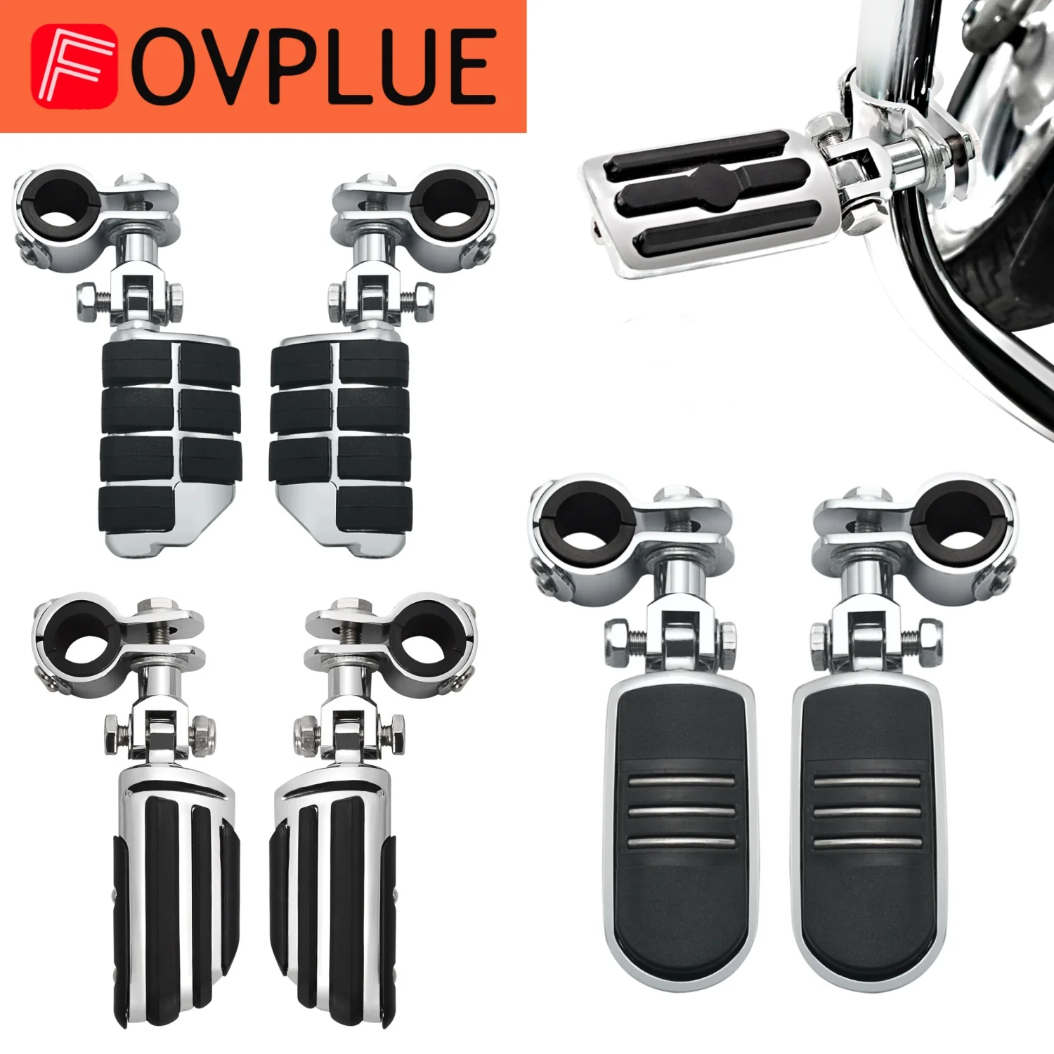 1 Zoll 1,25 Zoll Fußrastenhalterung Motorrad Motorschutz Fußrasten-Abstandshalter-Kit für Harley Yamaha Kawasaki Suzuki Honda Dyna Electra Glide