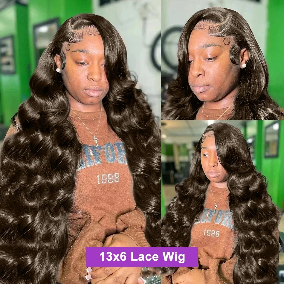 Perruque Lace Front Wig Body Wave Brésilienne Naturelle, Cheveux Humains, Couleur Brun Chocolat, 13x4, 13x6, HD, Transparent