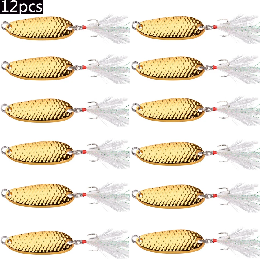 

Набор рыболовных приманок в виде ложки, 12 шт., 1,5-20 г, одинарный крючок, искусственная металлическая жесткая приманка для форели, блесна, блесна, рыболовная приманка, рыболовные снасти