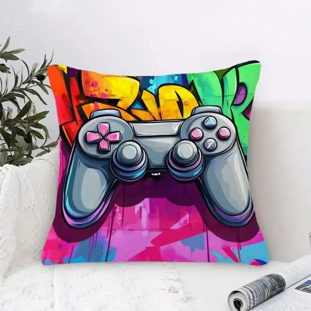 Colorful Game Handle Printing Pillowcase for Home Decoration Cool Boys Games Cushion Cover Pillow Case Boyfriend Christmas Gifts