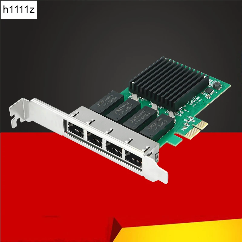 4 Port Network Card PCI Express x1 to Quad Ports RJ45 NIC RTL8111H Chip 10/100/1000Mbps Gigabit Ethernet Lan Card for PC Desktop