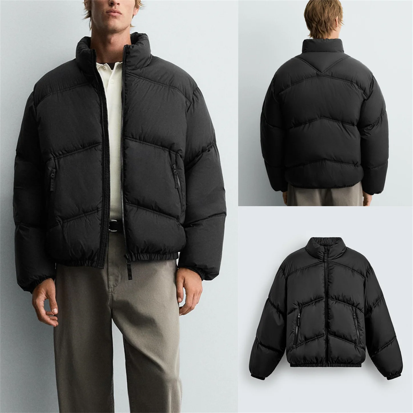 Faionable التكنولوجيا النسيج القطن Jaet الرجال ملابس خارجية غير رسمية وصول جديد موسم الخريف مريحة طويلة Sve سستة إغلاق #1