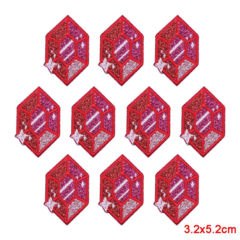 10 Stück Funkelnde Diamant-Schleifen-Herz-Aufnäher zum Aufbügeln, Stickerei-Patches aus Glitzermaterial für Westen und Taschen, Funkelnde Geschenkidee für Mädchen – Detail 2