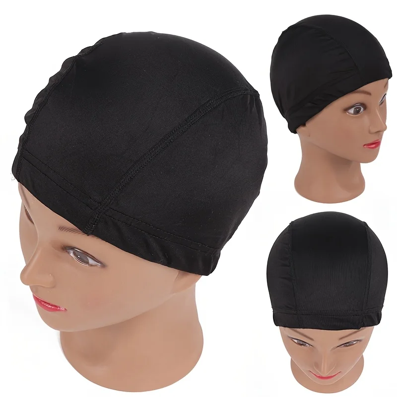Black Wig Cap for Making Wigs - Stretchy Dome Mesh Wig Cap Soft Comfortable Hairnet, DIY Wig Tools Accessory, S-M-L Three Sizes