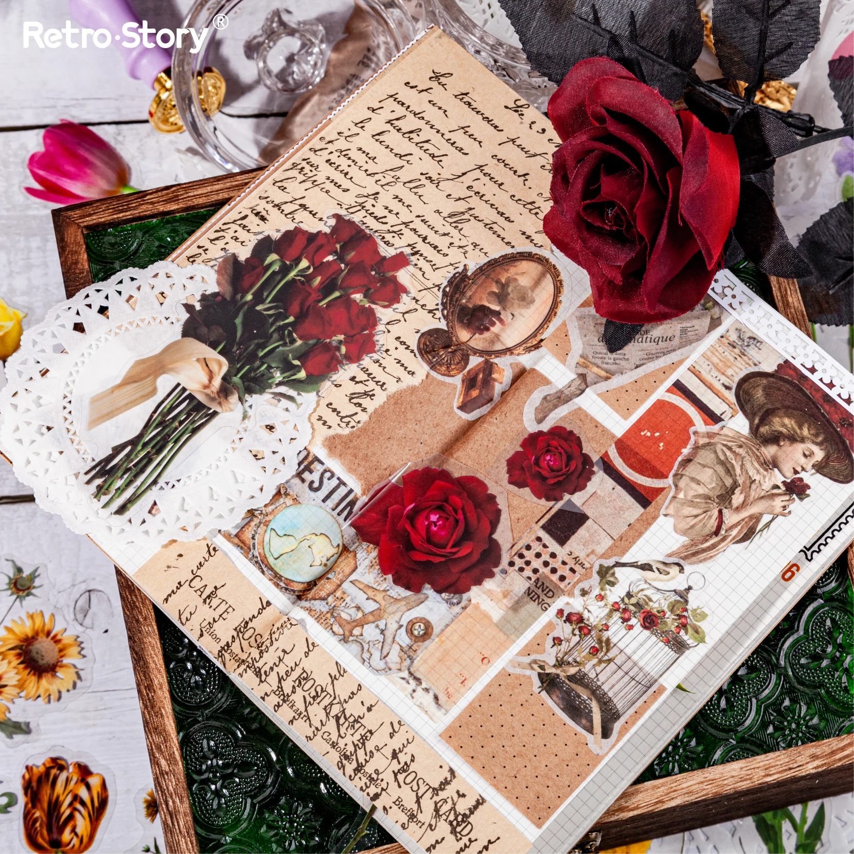 6PCS/LOT flowery words series series cute lovely retro decorative memo pad