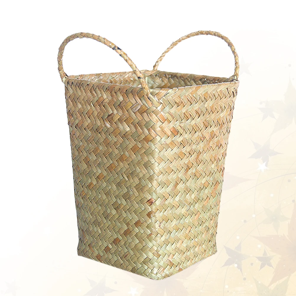 

Large Capacity Wicker Rattan Storage Basket Foldable Organizer Simulated Rattan Basket For Laundry Room Bedroom Dorm Use