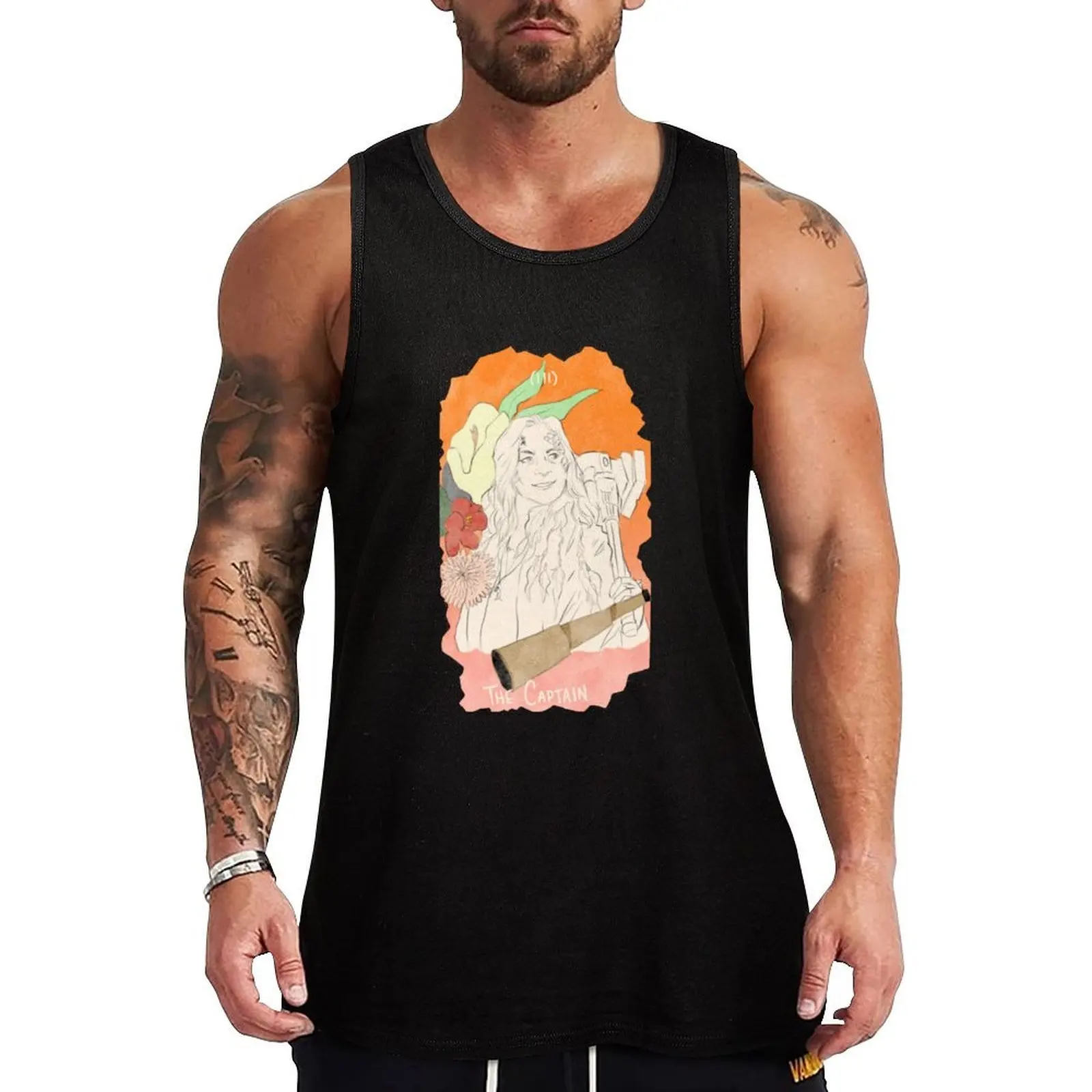 

The Captain - Pirate Tarot Card Tank Top Cooling Tank Top Breathable Lightweight Summer Wear