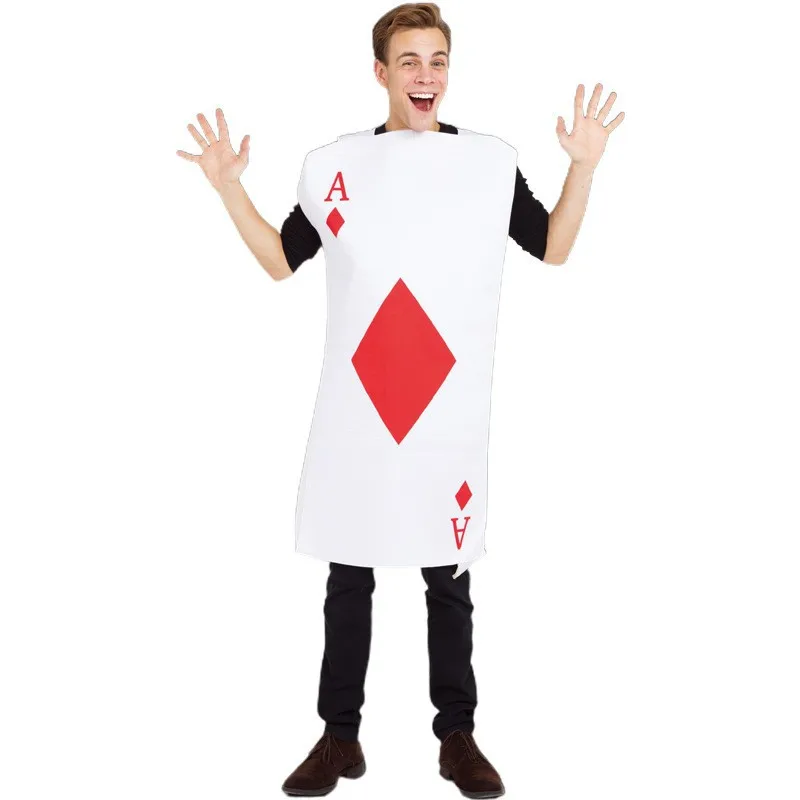 Fun Poker Onesie Women Men Jumpsuits Party Weird Costumes Spade A Diamond A Halloween Clothes Bodysuit Halloween Cosplay Anime