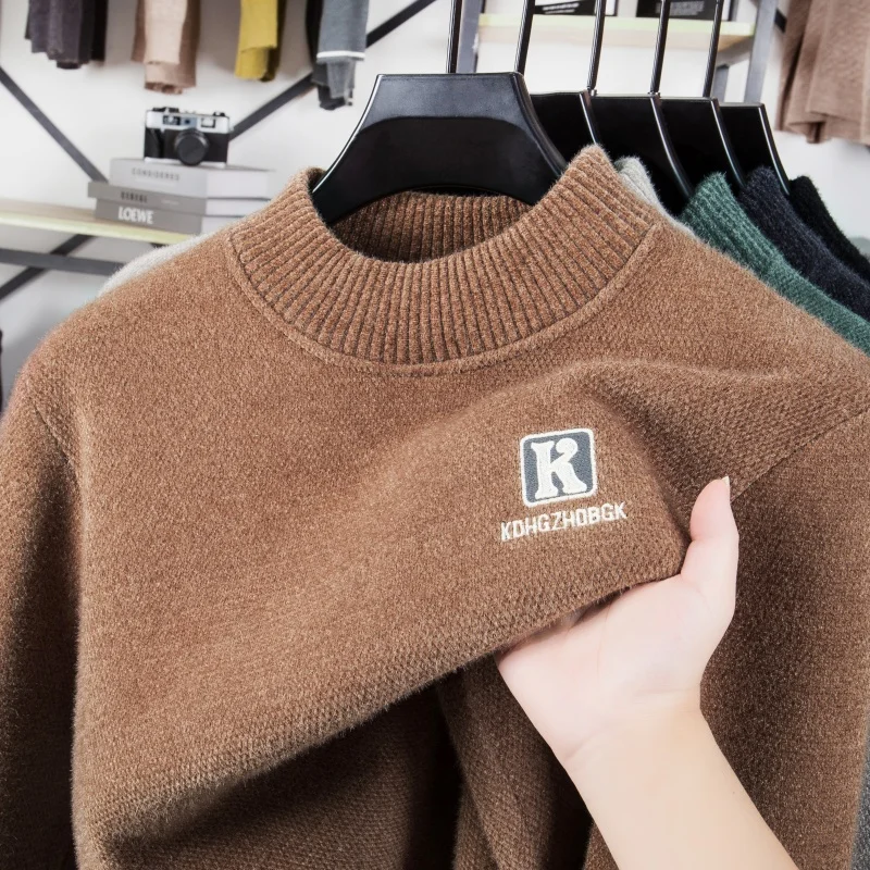 Designer Original Men's Knit Sweater Long Sleeve Crew Neck Letter Patch Warm Anti Pilling Casual Autumn Winter Men's Clothing