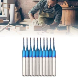 10pcs 2mm Carbide Router Cutting Bit Blue End Hardware Mill Engraving Bit For CNC PCB Machine Milling Tool