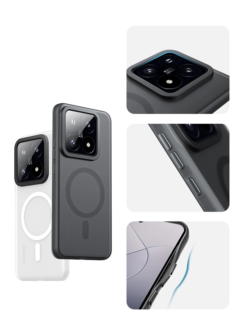 Luxury Matte Translucent Magnetic Wireless Charging Case For Xiaomi Mi 15 Mi 14 Pro Ultra Mi15 Pro Shockproof Armor Bumper Cover