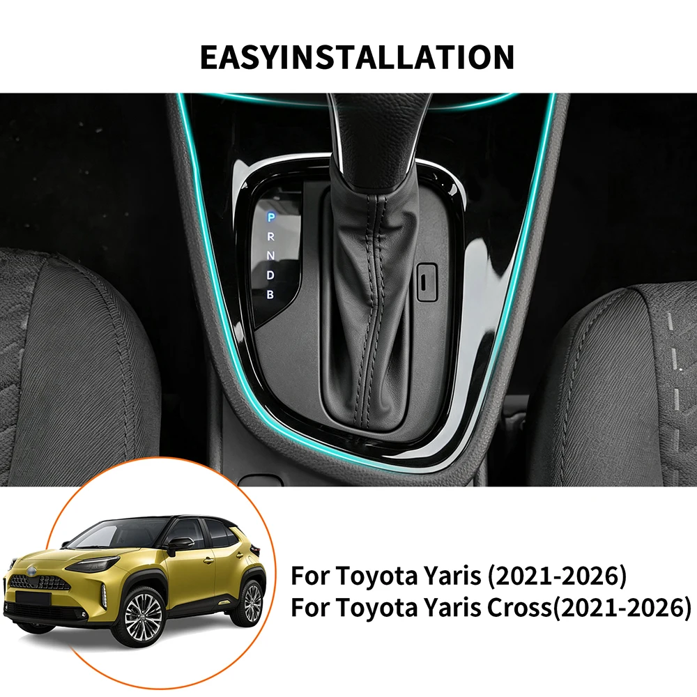 Für Toyota Yaris & Yaris Cross 2021-2026 Auto-Schalthebel-Außenblende Kratzschutz-Dekoration Schutz-Innenausstattung