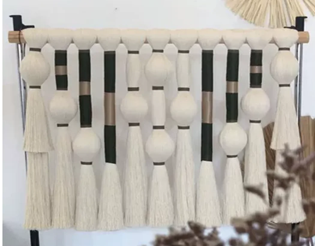 

Boho Macrame Wall Hanging Hand Woven Tassel Dye Tapestry Curtain for Living Room Bedroom Decor Artistic Bohemian Style