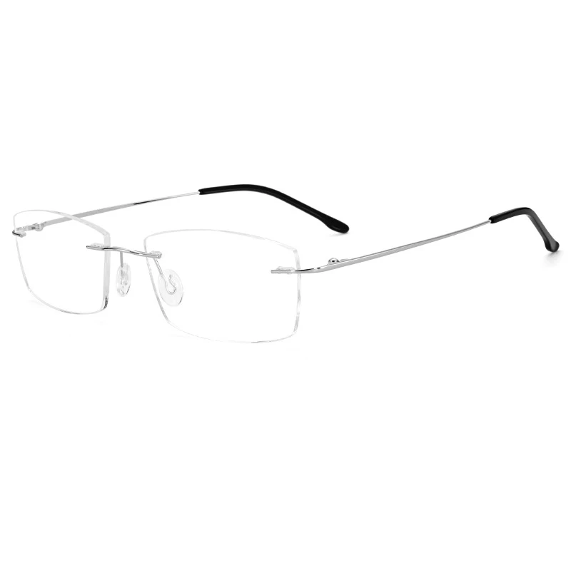 Womens Luxury MR-8 Lenses Optical Prescription Ultralight Titanium Alloy Rimless Eyeglasses Mens Retro Square Glasses 8818