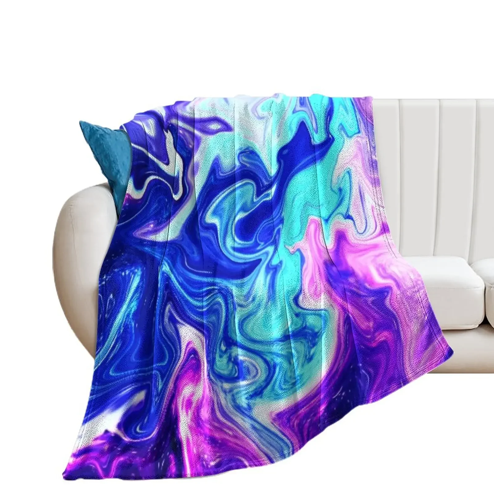 

Galaxy Paint Marble Swirl - Abstract art Throw Blanket Flannel Fabric Moving for sofa funny gift Blankets