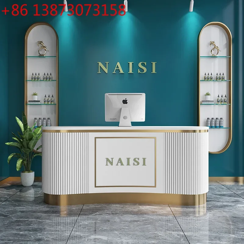 

Beauty salon cash register, small clothing store counter, simple and modern, light luxury, oral front desk, reception desk,
