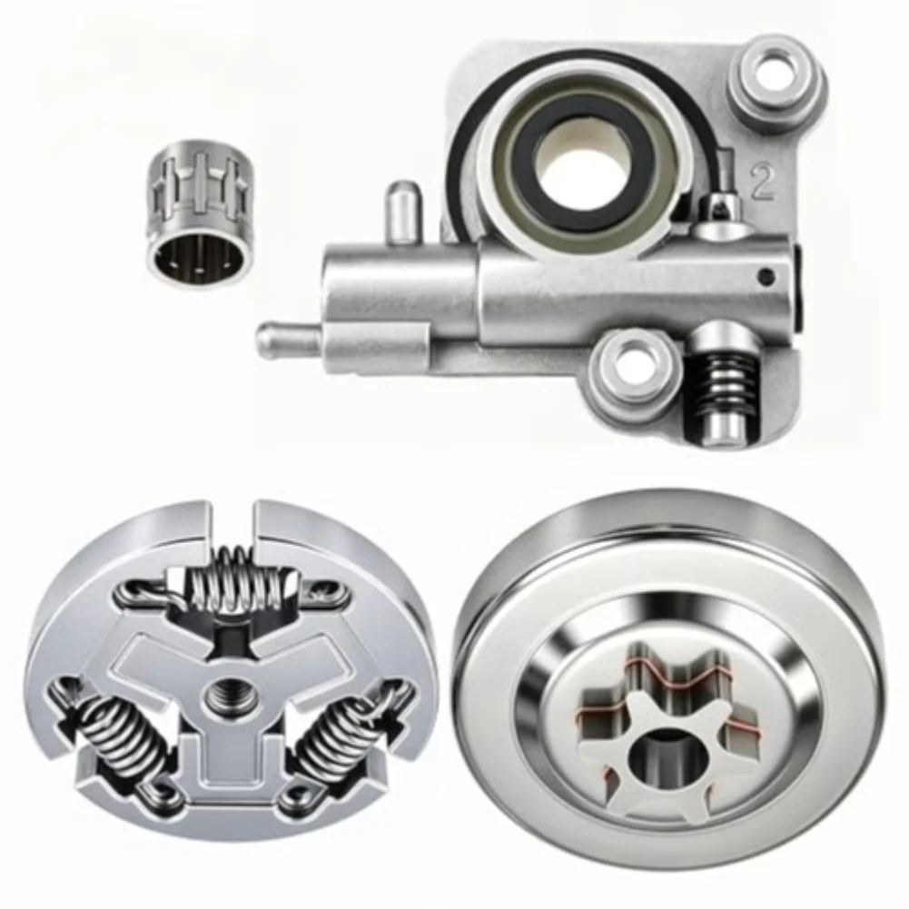 CS-370 CS-400 Clutch Drum Kit, Auto Oiler Pump & Sprocket Replacement Repair Set For Outdoor Cutting Equipment
